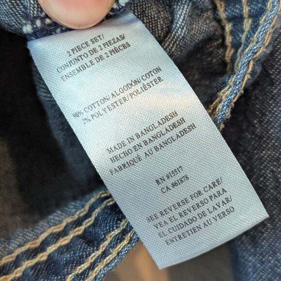 4/$20 Nanette Lepore Girls Ruffle Shoulder Bolero Lightweight Denim Jacket 3T - Picture 6 of 8